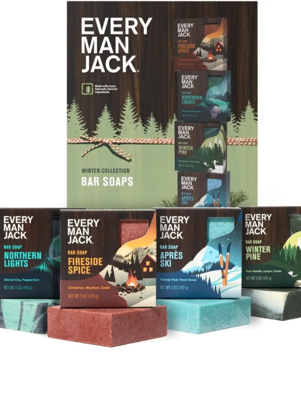 EVERY MAN JACK COLD PROCESSED BAR SOAP VARIETY GIFT SET-INVIGORATING WINTER SETS